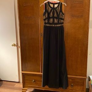 Black lace banquet dress, evening dress